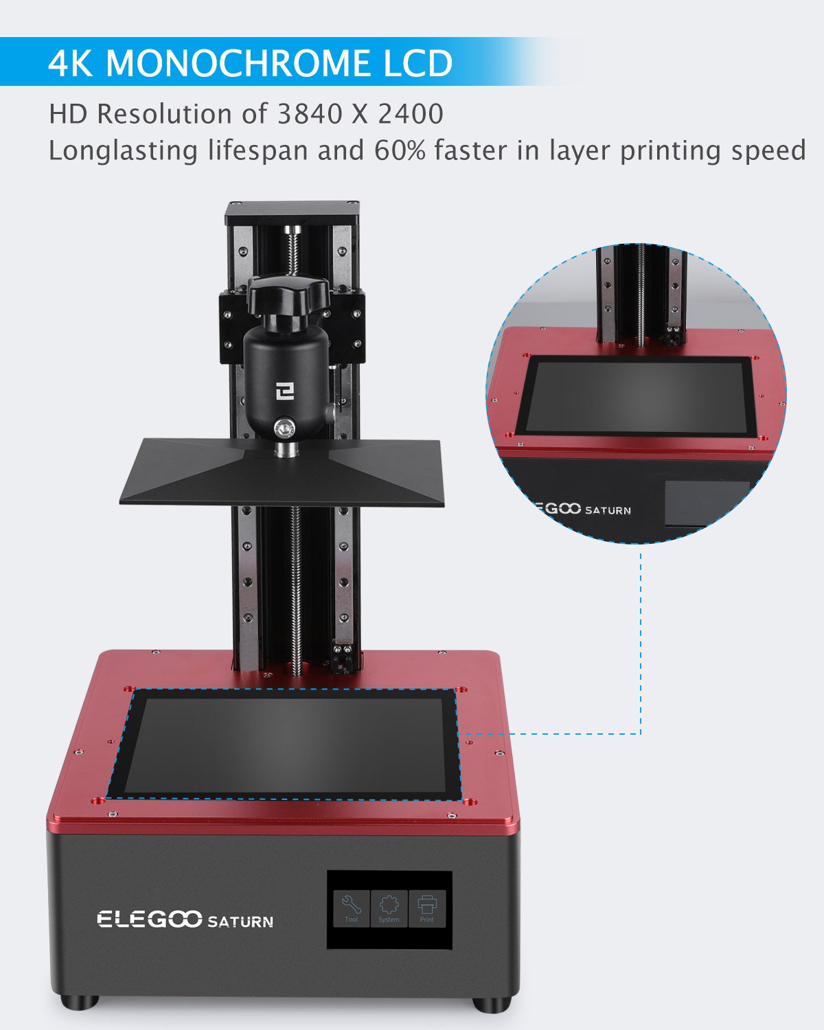 Elegoo Saturn Reconditioned 3D Printer - Grade C - www.3dprintmonkey.co.uk - 3