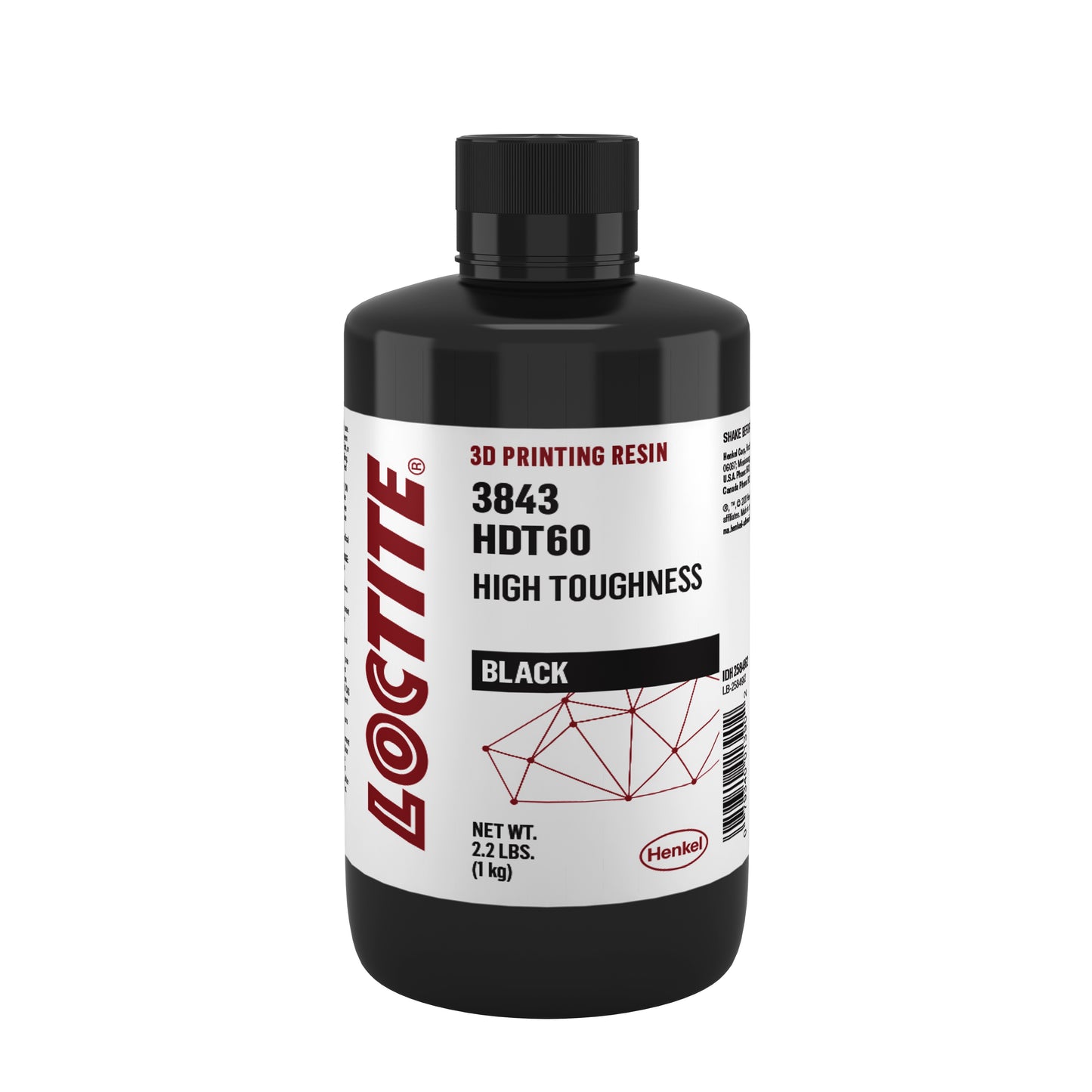 Loctite 3843, HDT60 High Toughness 3D Printing Resin Black 1kg - www.3dprintmonkey.co.uk - 1