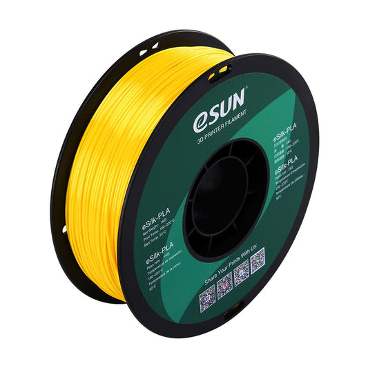 eSUN eSilk PLA Yellow Filament 1.75mm 3D Printer Silk Filament 1kg - www.3dprintmonkey.co.uk - 1