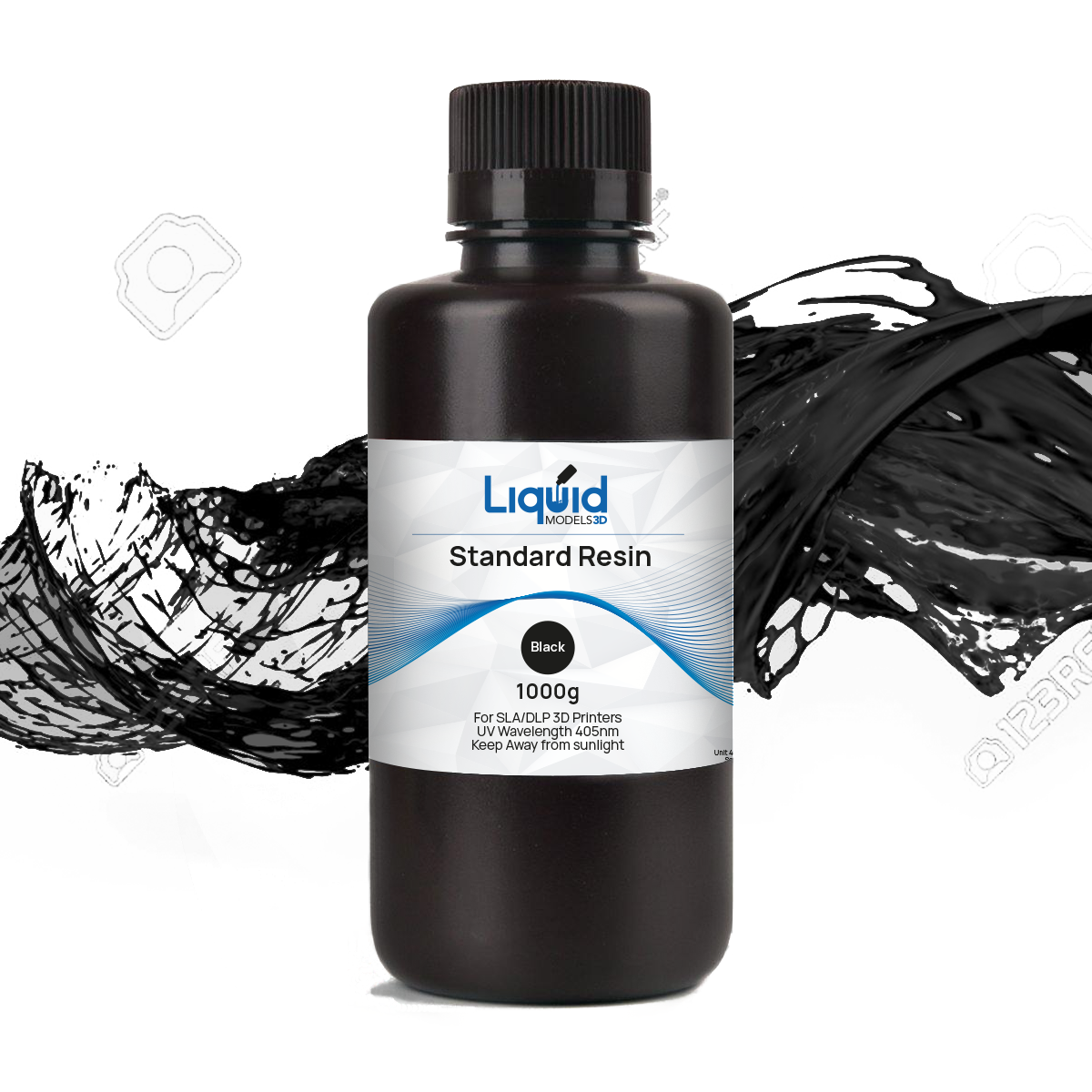 Liquid Models 3D Standard Black 3D Printer resin 405nm 1kg - www.3dprintmonkey.co.uk - 1