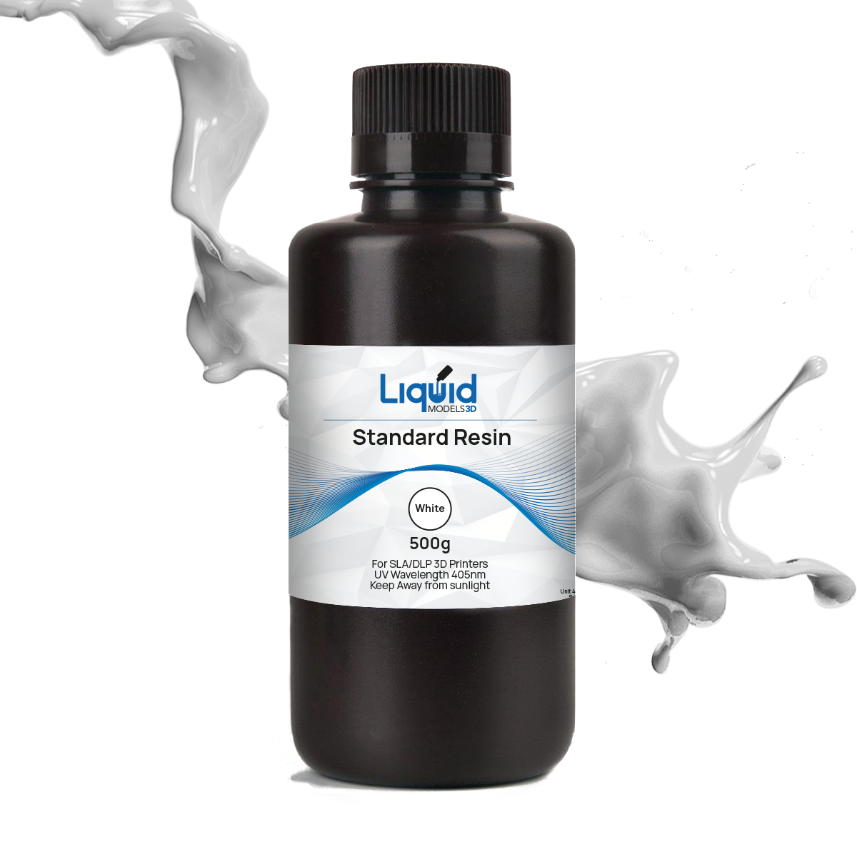 Liquid Models 3D Standard White 3D Printer resin 405nm 0.5kg - www.3dprintmonkey.co.uk - 1