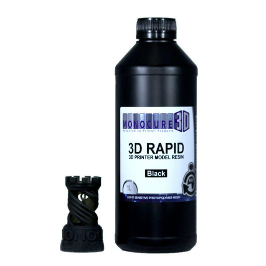 Monocure 3D Rapid model 3D Printer resin Black 405nm 1kg - www.3dprintmonkey.co.uk - 1